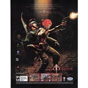 2002 BloodRayne Video Game Ad Art PlayStation 2 Xbox GameCube PC magazine Page